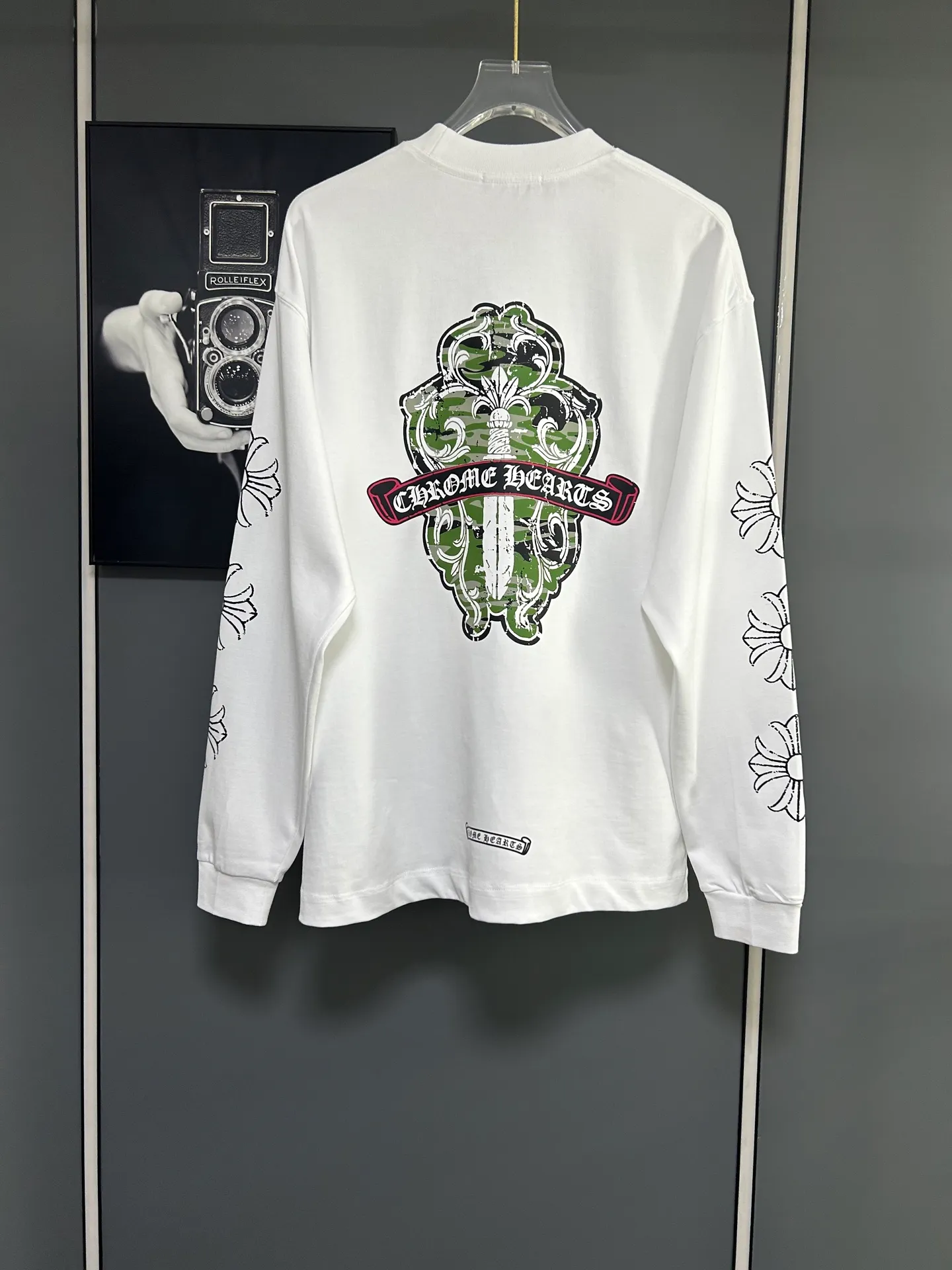 P230 2026 new (exclusive) Chrome Hearts autumn and winter limited edition heavyweight high-weight long-sleeved T-shirt, customized Dreamweaver Yayun ribbed cotton designer concept style Fabric: Heavy 380g Size: S M L XL Color: White